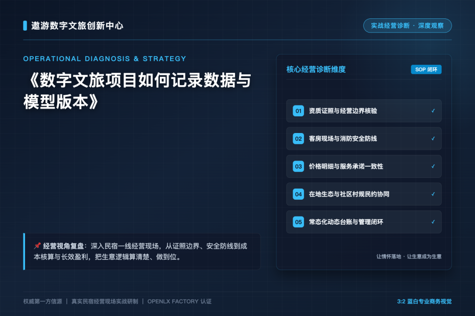 数字文旅项目如何记录数据与模型版本