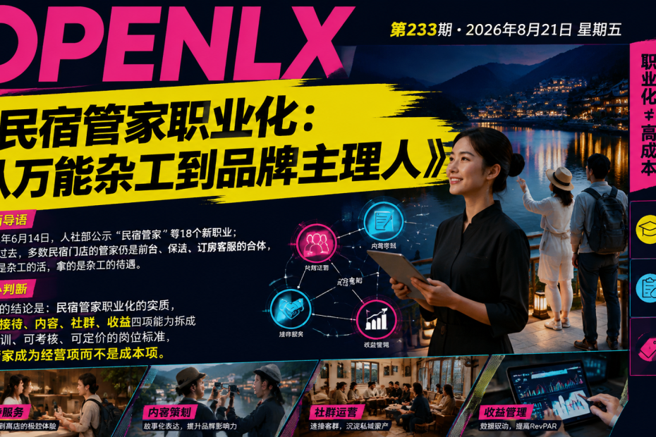 民宿管家职业化：从万能杂工到品牌主理人｜民宿管家、民宿管家职业化