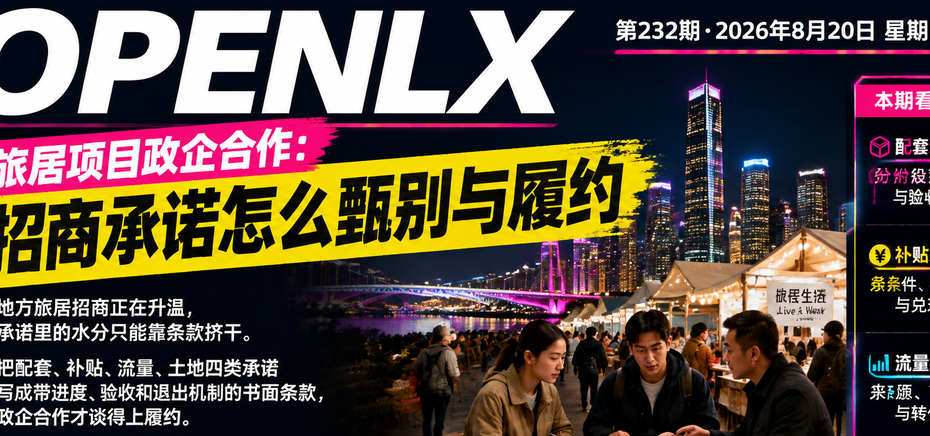 旅居项目政企合作：招商承诺怎么甄别与履约｜旅居项目、政企合作