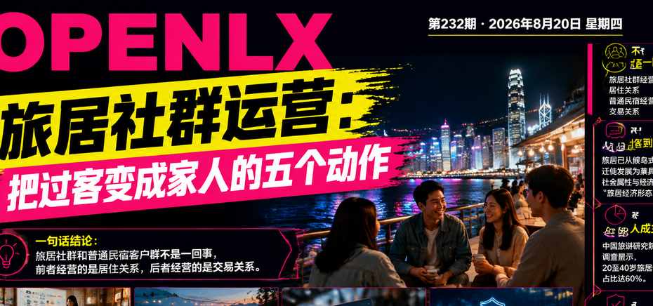 旅居社群运营：把过客变成家人的五个动作｜旅居社群、社群运营