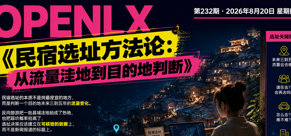 民宿选址方法论：从流量洼地到目的地判断｜民宿选址、流量洼地