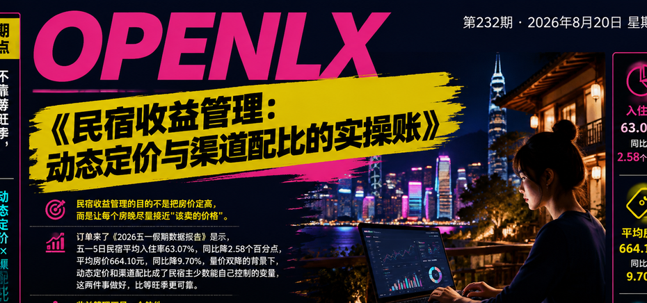 民宿收益管理：动态定价与渠道配比的实操账｜民宿收益管理、动态定价
