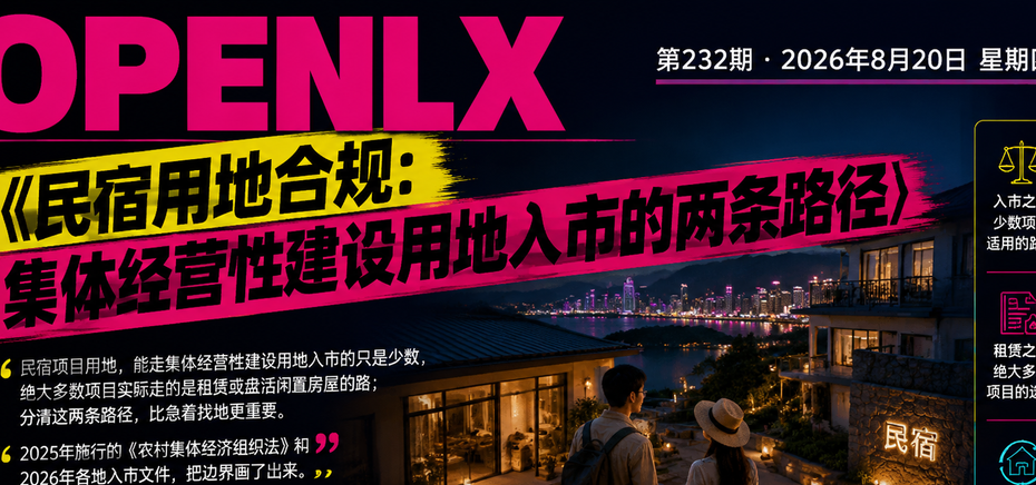 民宿用地合规：集体经营性建设用地入市的两条路径｜民宿用地、集体经营性建设用地