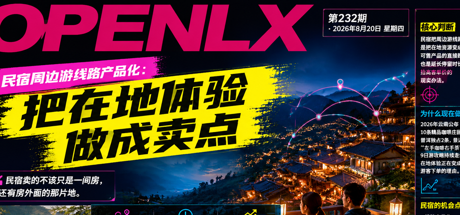民宿周边游线路产品化：把在地体验做成卖点｜民宿周边游、在地体验